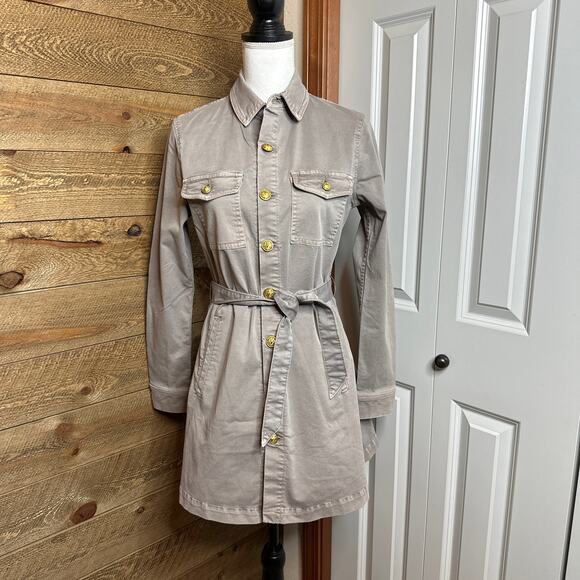 L'Agence Samantha Belted Safari Utilitarian Jacket in Taupe Size Small NWT - Picture 2 of 10